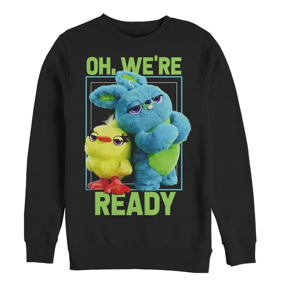Men's Toy Story Ducky & Bunny Ready Pose  Sweatshirt Black 3X Large