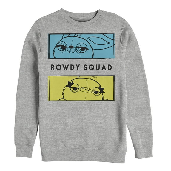 Men's Toy Story Ducky & Bunny Rowdy Panels Sweatshirt Athletic Heather Medium