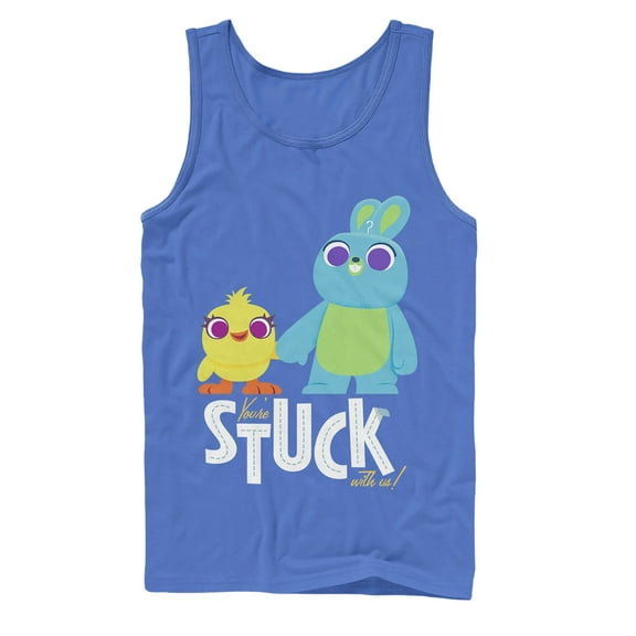 Men's Toy Story Ducky & Bunny Stuck With Us  Tank Top Royal Blue Medium