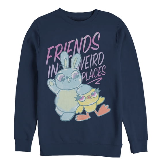 Men's Toy Story Ducky & Bunny Weird Places Sweatshirt Navy Blue Small