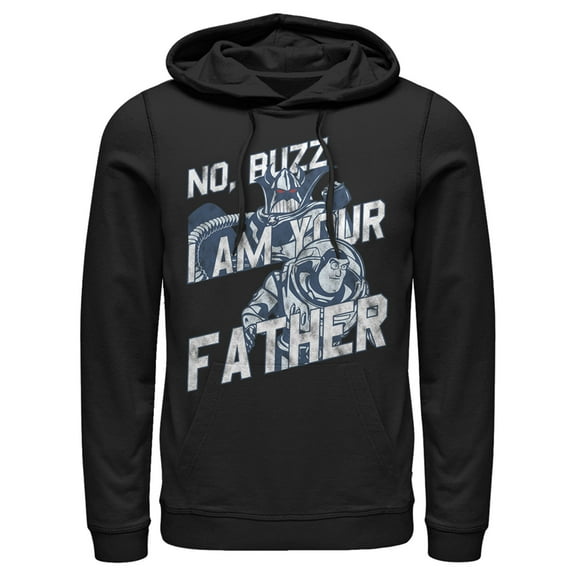 Men's Toy Story Evil Emperor Zurg and Buzz Lightyear I am Your Father  Pull Over Hoodie Black Large