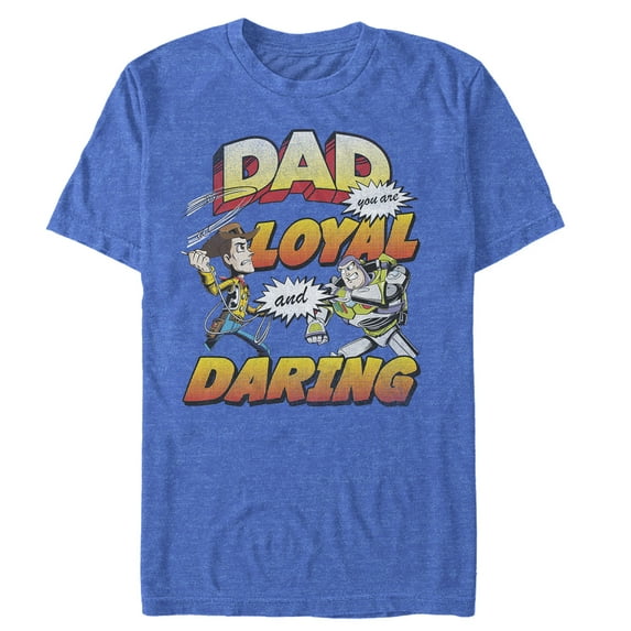 Men's Toy Story Father's Day Buzz & Woody Graphic Tee Royal Blue Heather 2X Large
