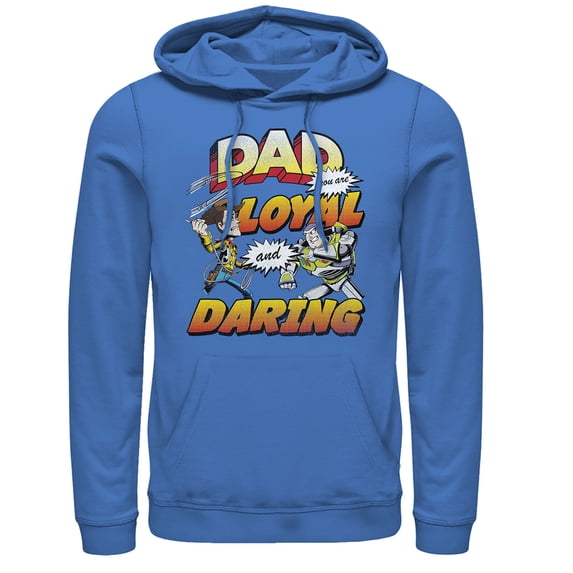 Men's Toy Story Father's Day Buzz & Woody Pull Over Hoodie Royal Blue Small