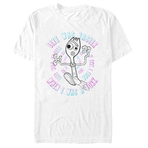 Men's Toy Story Forky Stay Weird  Graphic Tee White 2X Large
