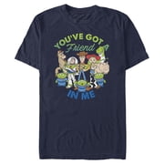 Men's Toy Story Friend in Me Scene Graphic Tee Navy Blue Large