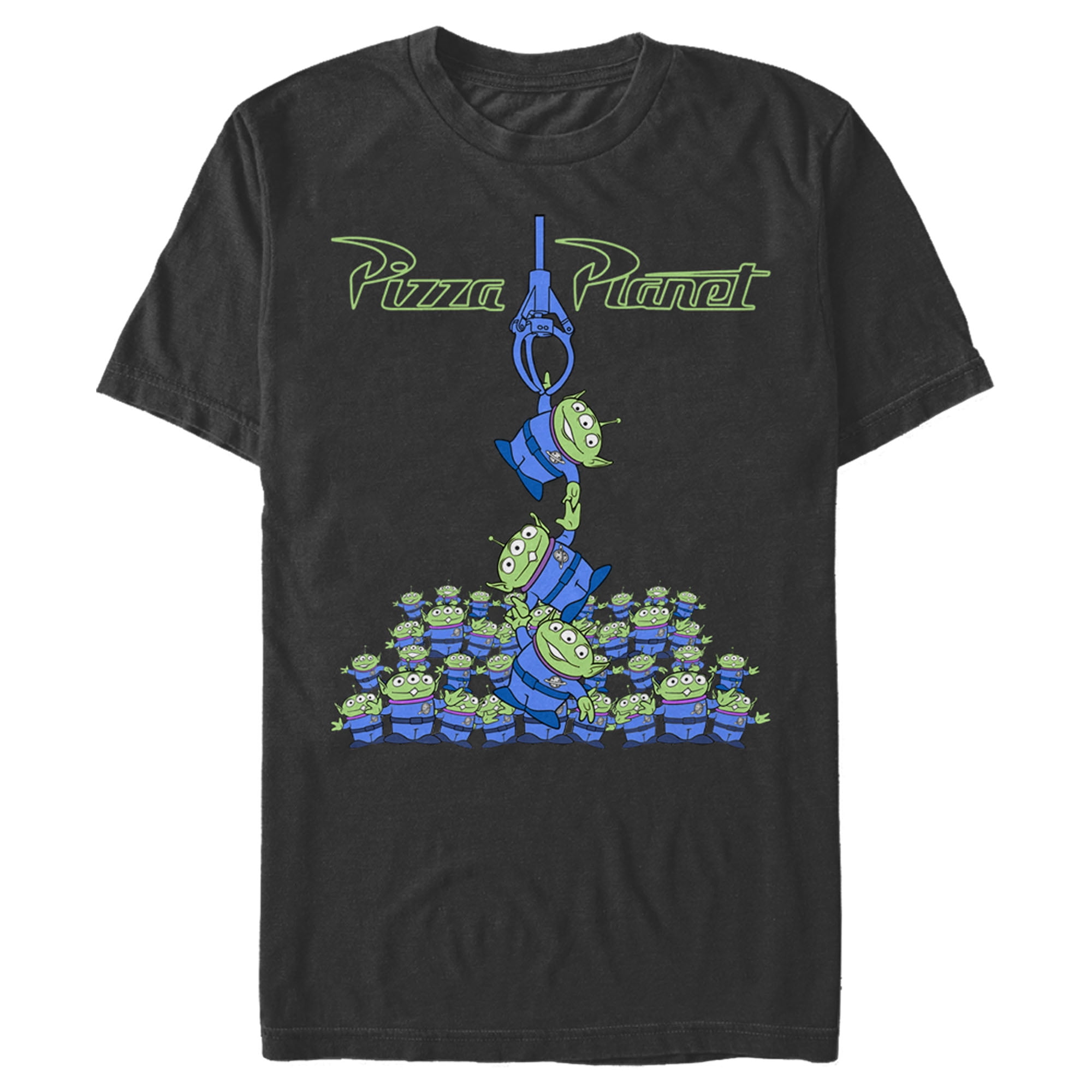 Men's Toy Story Pizza Planet Alien Claw Pile Graphic Tee Black 4X