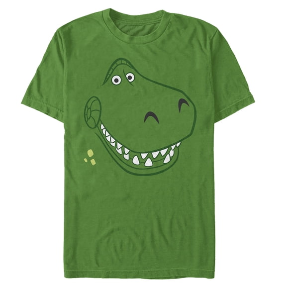 Men's Toy Story Grinning Rex Face Graphic Tee Kelly Green X Large