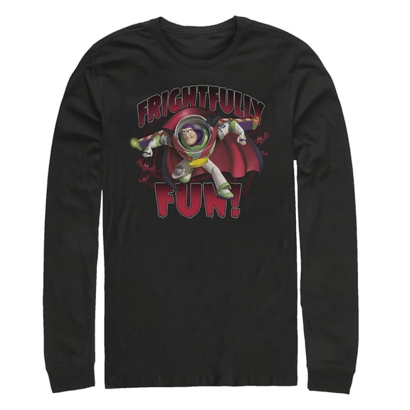 Men's Toy Story Halloween Frightfully Fun Buzz Long Sleeve Shirt Black Small
