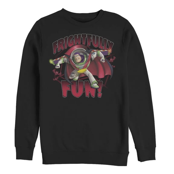 Men's Toy Story Halloween Frightfully Fun Buzz Sweatshirt Black X Large