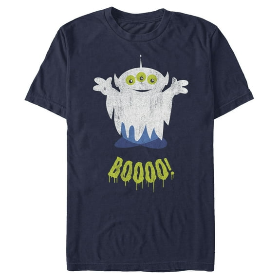 Men's Toy Story Halloween Squeeze Alien Boo Ghosts Graphic Tee Navy Blue 3X Large