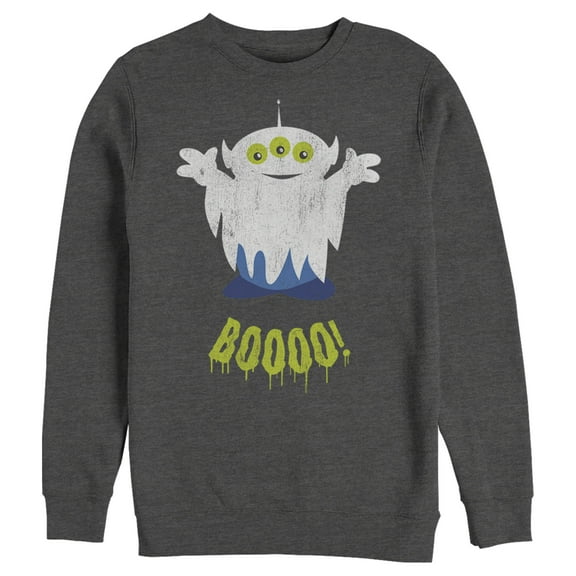 Men's Toy Story Halloween Squeeze Alien Boo Ghosts  Sweatshirt Charcoal Heather Medium