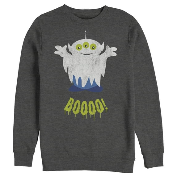 Men's Toy Story Halloween Squeeze Alien Boo Ghosts Sweatshirt Charcoal Heather Small