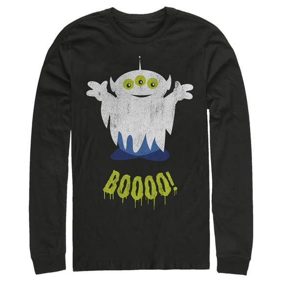 Men's Toy Story Halloween Squeeze Alien Ghost  Long Sleeve Shirt Black Medium