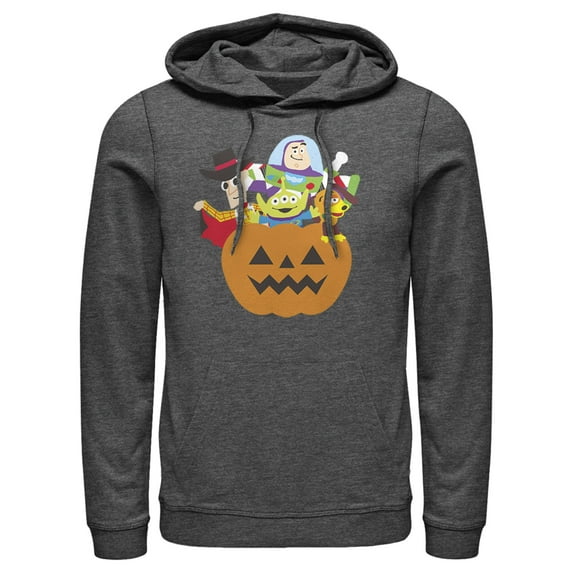 Men's Toy Story Halloween Toy Treats Pull Over Hoodie Charcoal Heather 2X Large