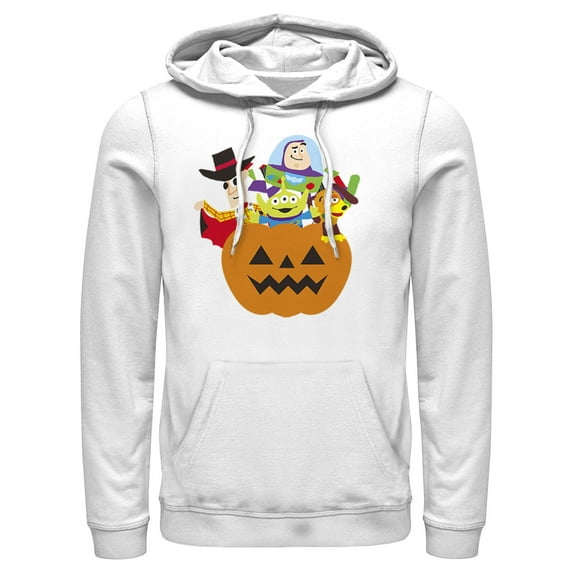 Men's Toy Story Halloween Toy Treats Pull Over Hoodie White Medium