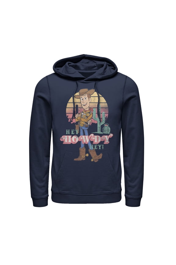 Men's Toy Story Hey Howdy Woody Pull Over Hoodie Navy Blue 2X Large