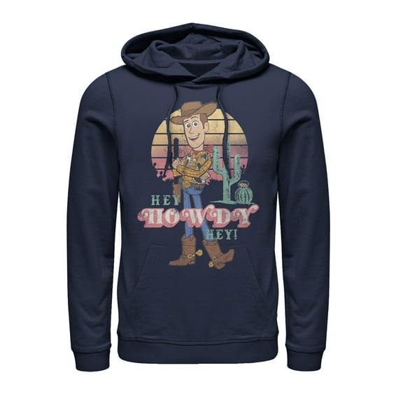 Men's Toy Story Hey Howdy Woody  Pull Over Hoodie Navy Blue Large