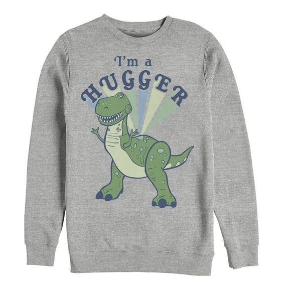 Men's Toy Story I'm a Hugger Rex  Sweatshirt Athletic Heather X Large