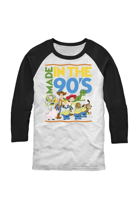 Men's Toy Story Made in the 90's Baseball Graphic Tee White/Black 2X Large