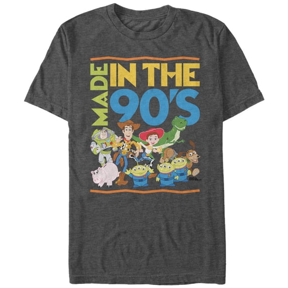 Men's Toy Story Made in the 90's Graphic Tee Charcoal Heather Large