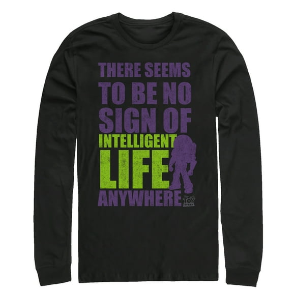Men's Toy Story No Intelligent Life Anywhere  Long Sleeve Shirt Black Large