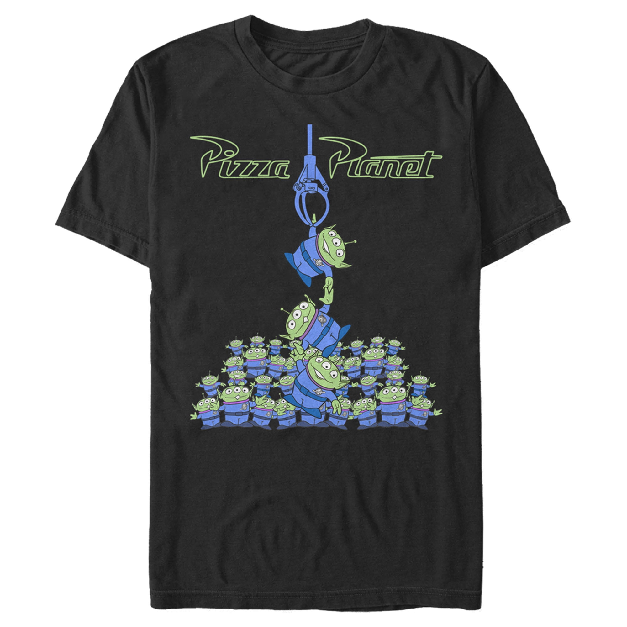 Men's Toy Story Pizza Planet Alien Claw Pile Graphic Tee Black 4X