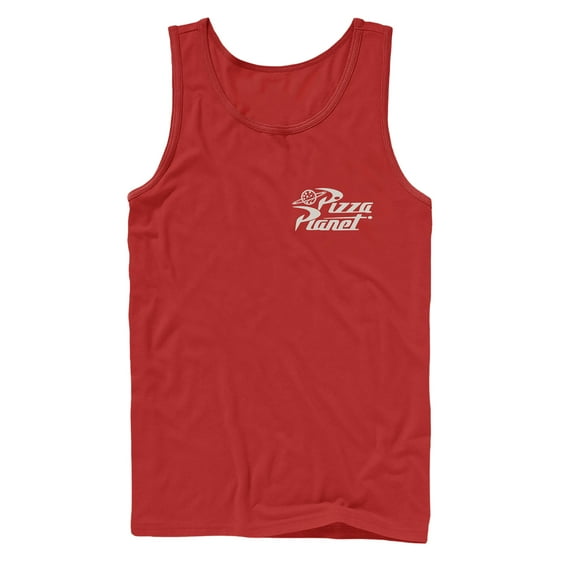 Men's Toy Story Pizza Planet Badge  Tank Top Red Large