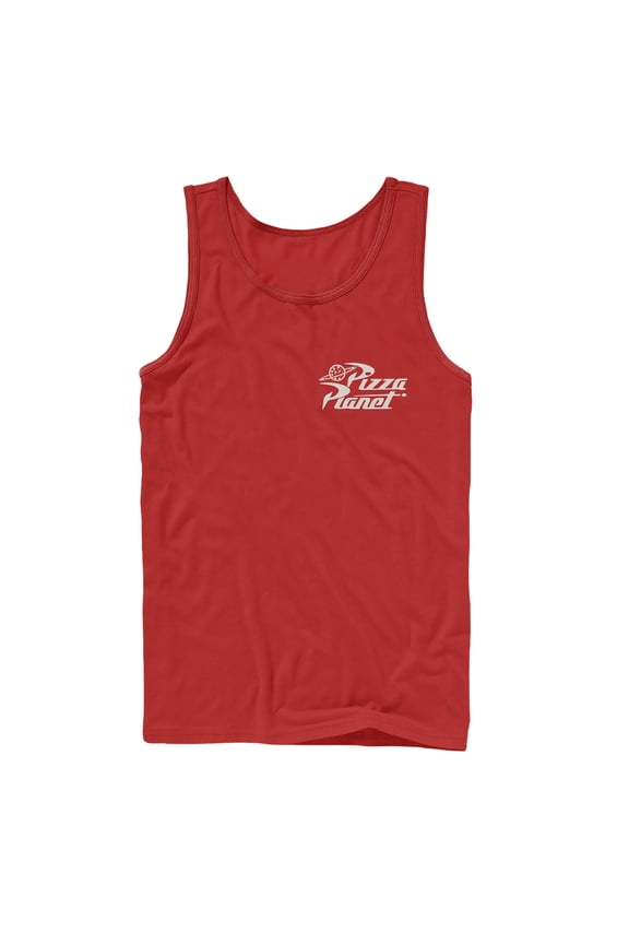 Men's Toy Story Pizza Planet Badge Tank Top Red Large