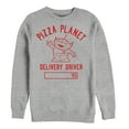 thumbnail image 1 of Men's Toy Story Pizza Planet Delivery Driver Sweatshirt Athletic Heather 3X Large, 1 of 3