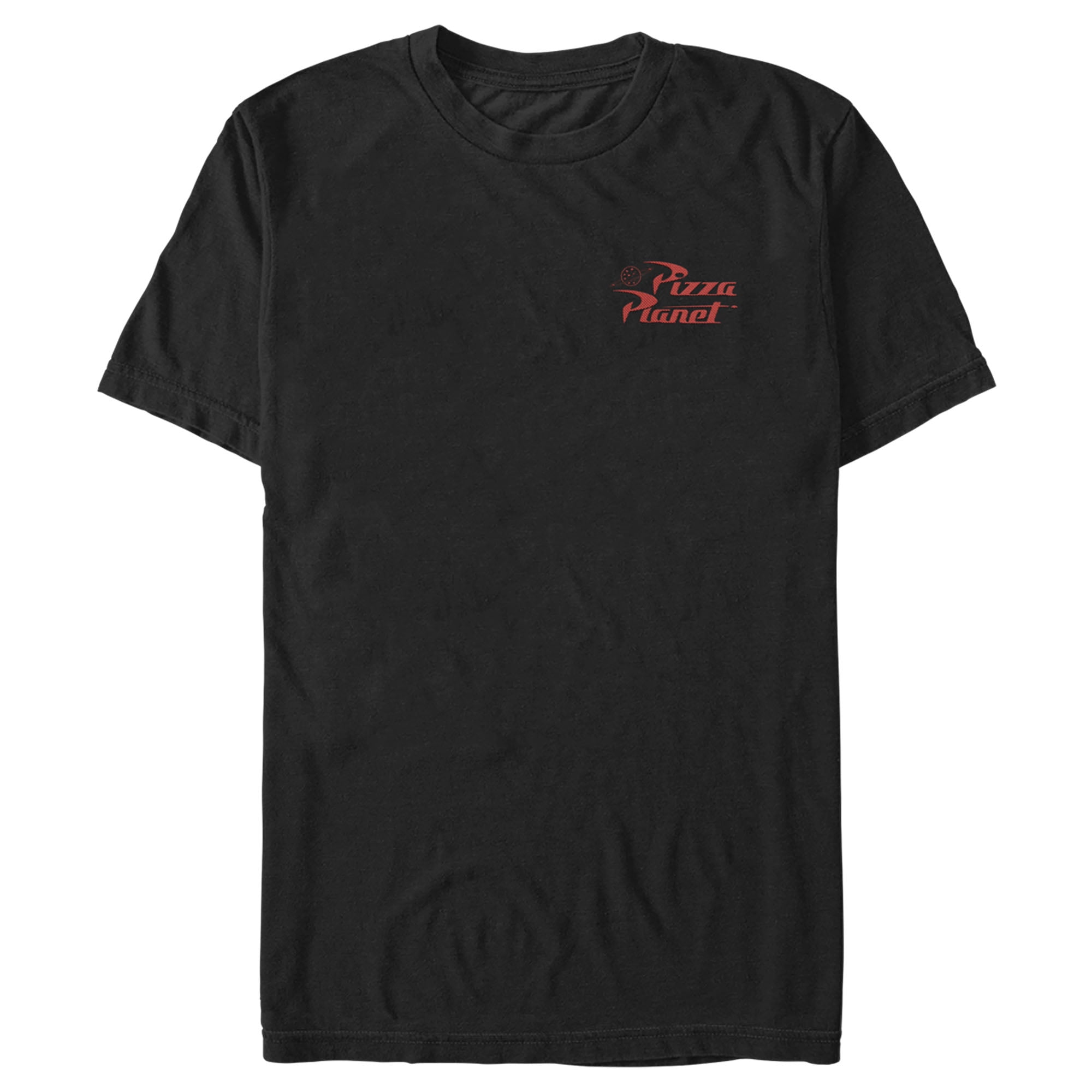 Men's Toy Story Pizza Planet Embroidered Logo Graphic Tee Black