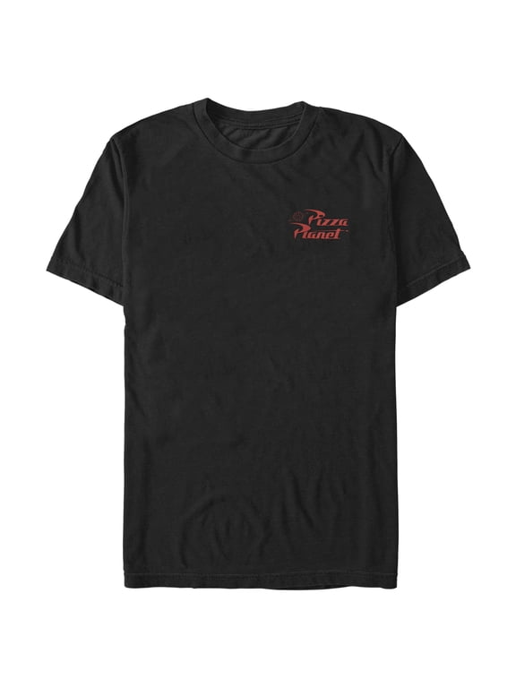 Men's Toy Story Pizza Planet Embroidered Logo Graphic Tee Black Large