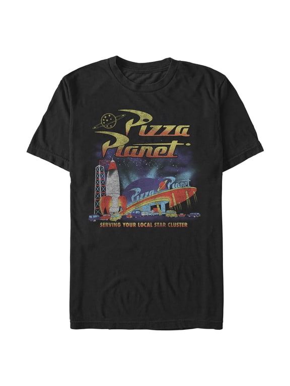 Men's Toy Story Pizza Planet Local Star Cluster Graphic T-Shirt