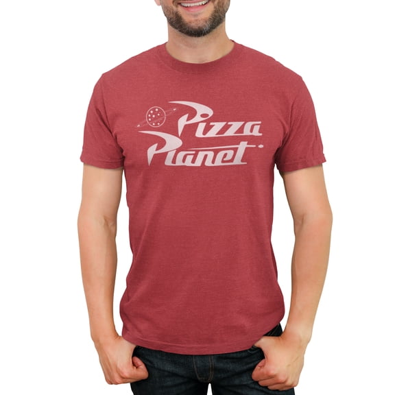 Men's Toy Story Pizza Planet Logo  Graphic Tee Red Heather 2X Large