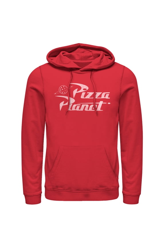 Men's Toy Story Pizza Planet Logo Pull Over Hoodie Red Small