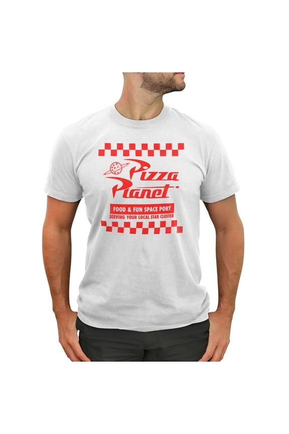 Men's Toy Story Pizza Planet Uniform Graphic Tee White 2X Large