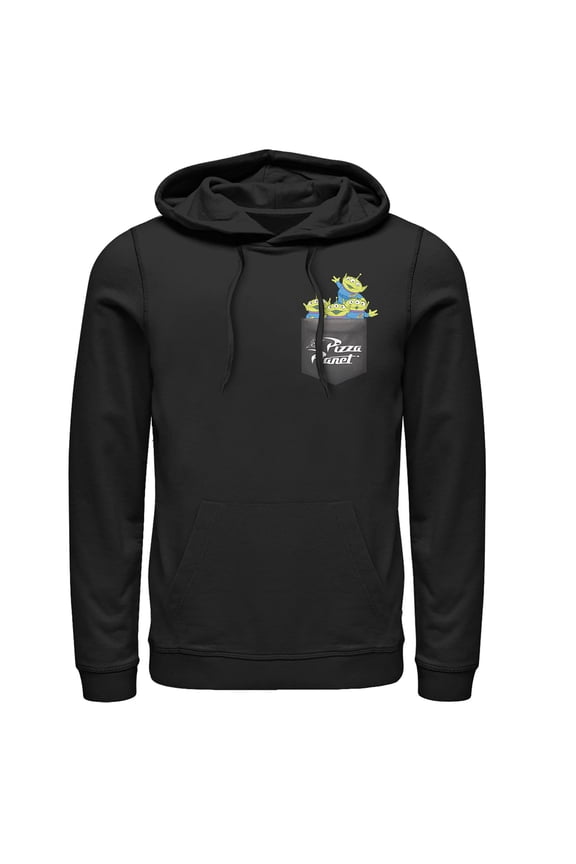 Men's Toy Story Pocket Full of Aliens  Pull Over Hoodie Black 3X Large