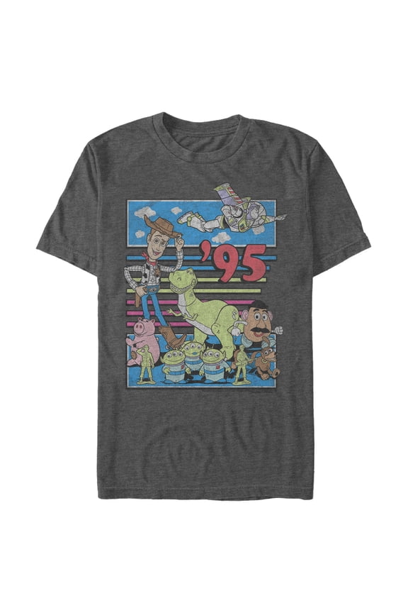 Men's Toy Story Retro Best Friend Toys Graphic Tee Charcoal Heather Small
