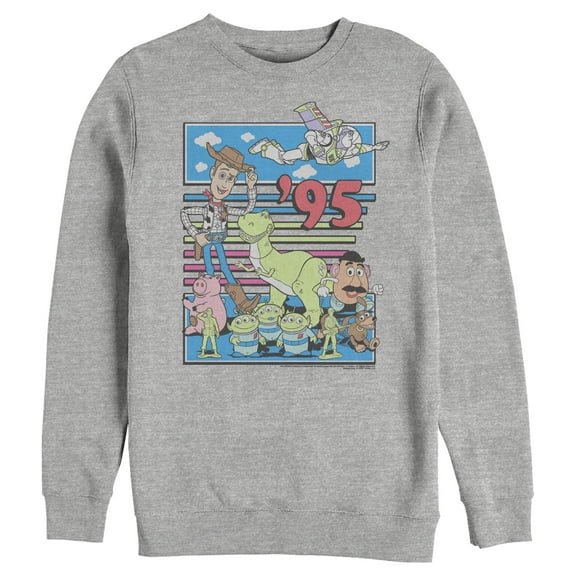 Men's Toy Story Retro Best Friend Toys  Sweatshirt Athletic Heather 2X Large