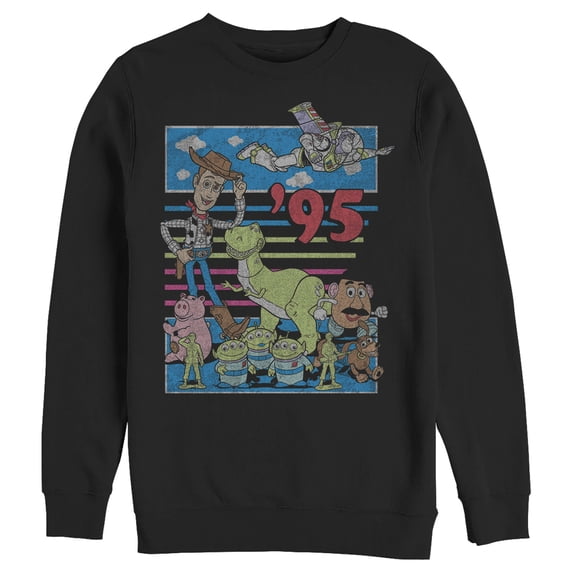 Men's Toy Story Retro Best Friend Toys Sweatshirt Black Large