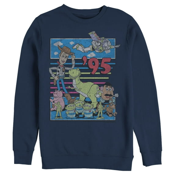 Men's Toy Story Retro Best Friend Toys Sweatshirt Navy Blue X Large