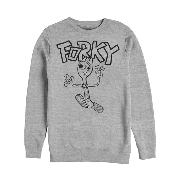 Men's Toy Story Running Forky Sweatshirt Athletic Heather 3X Large