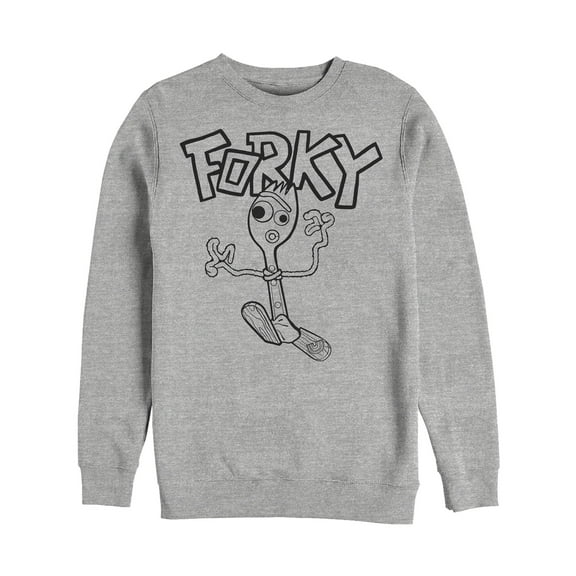 Men's Toy Story Running Forky  Sweatshirt Athletic Heather Medium