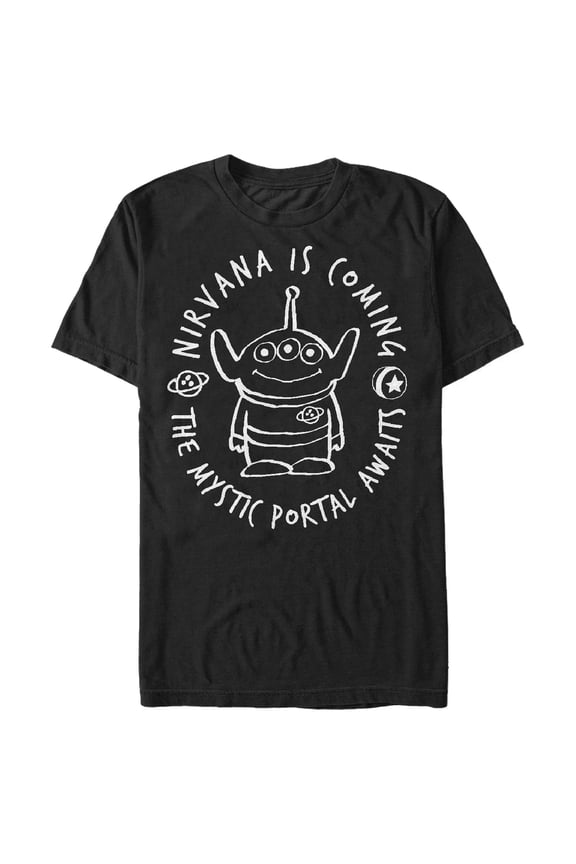 Men's Toy Story Squeeze Toy Alien Nirvana Graphic Tee Black Medium