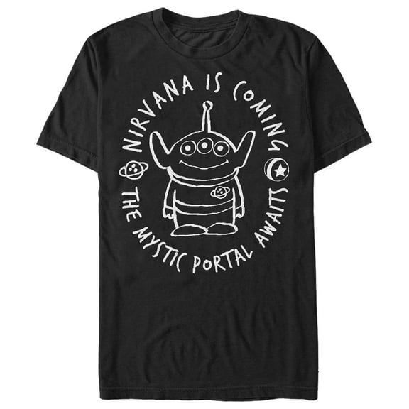 Men's Toy Story Squeeze Toy Alien Nirvana Graphic Tee Black Small