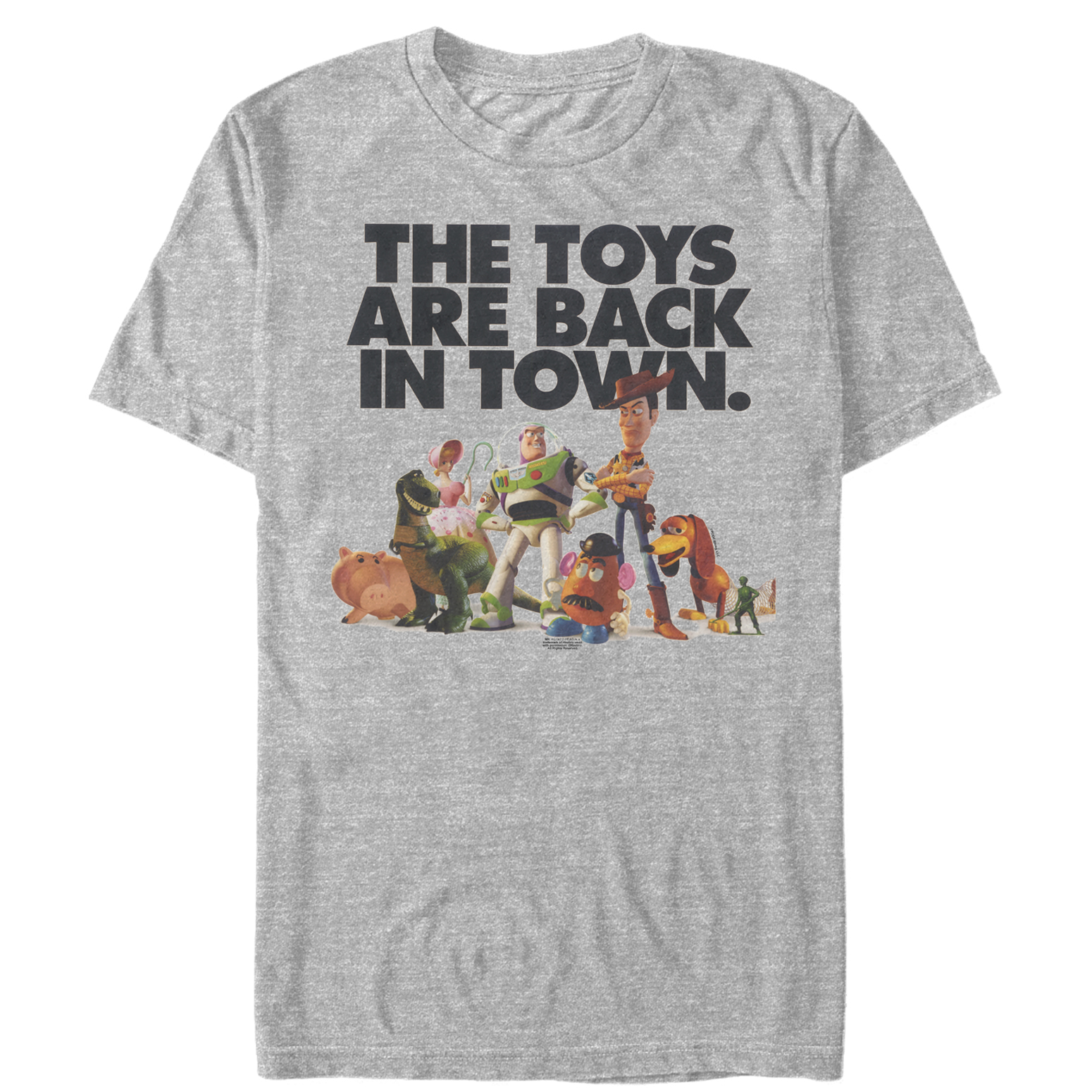 Men's Toy Story Toys Are Back in Town  Graphic Tee Athletic Heather Small - image 1 of 4
