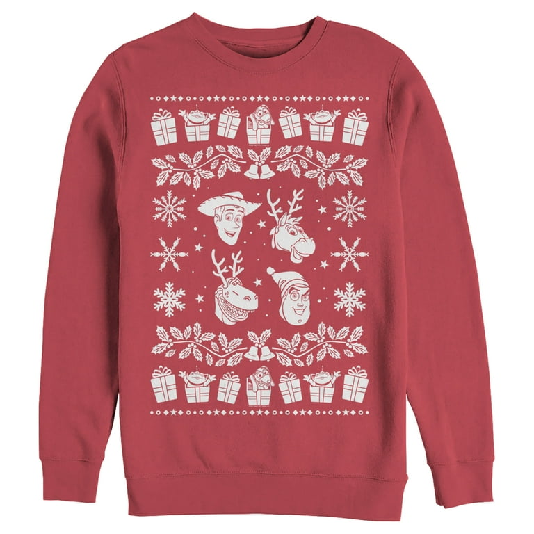 Men s Toy Story Ugly Christmas Toys Sweatshirt Red Small Walmart