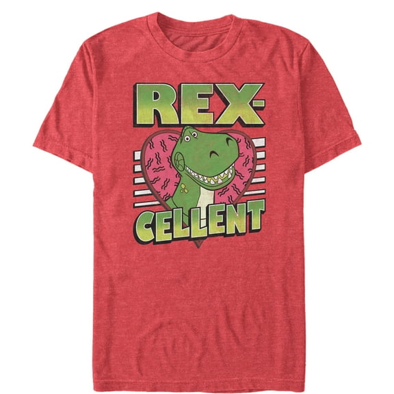 Men's Toy Story Valentine Rex-Cellent Graphic Tee Red Heather Large