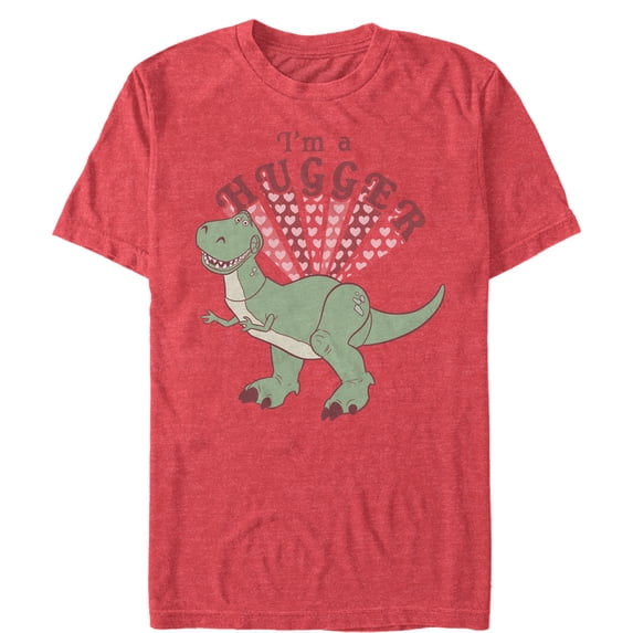 Men's Toy Story Valentine Rex Hugger Graphic Tee Red Heather Small