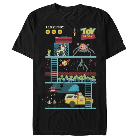 Men's Toy Story Video Game Doll Spider Graphic Tee Black 3X Large