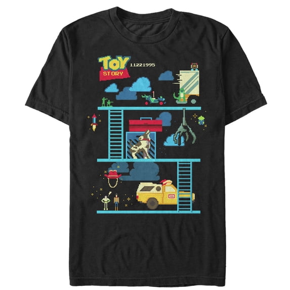 Men's Toy Story Video Game High Score Graphic Tee Black 3X Large